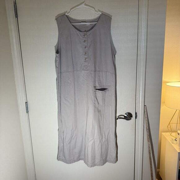 Cherokee Women’s Plus Size 18W Grey Sleeveless Midi Shirt Dress Minimalist Basic - Picture 1 of 6